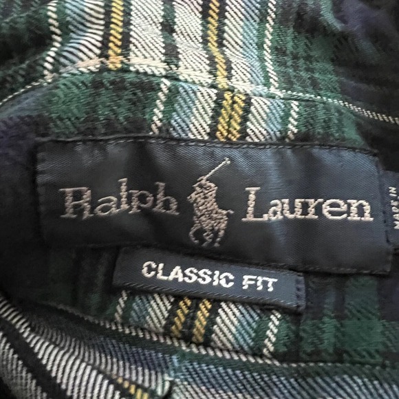 Ralph Lauren Shirt Men XXL 2XL Green White Plaid Button Down Cabincore Gorpcore - Picture 5 of 8